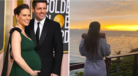 The Million Dollar Baby star shares the news with a creative neon-lit social media reveal, three years after welcoming twins