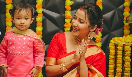 Assamese Actress Marks a Century of Tradition at Her Ancestral Home for the 2026 Festivities