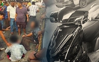 Reckless triple-riding under the influence turns festive Durga Puja immersion night into chaos; four severely injured