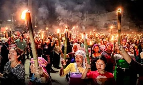 Massive Rallies and Blockades Bring Valley Districts to a Standstill Following Ambush Along Imphal Border