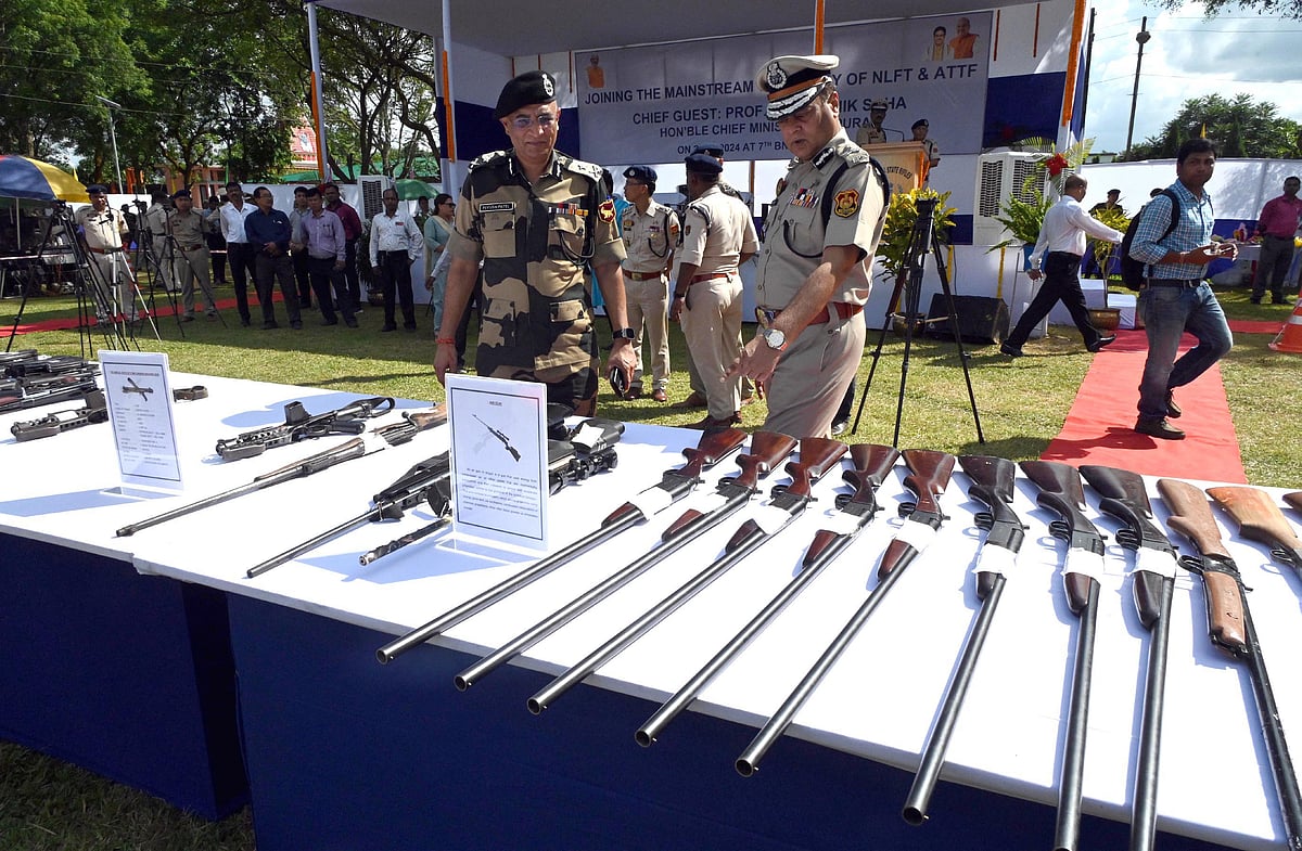 Over 580 extremists of two outfits surrender, deposit arms in Tripura