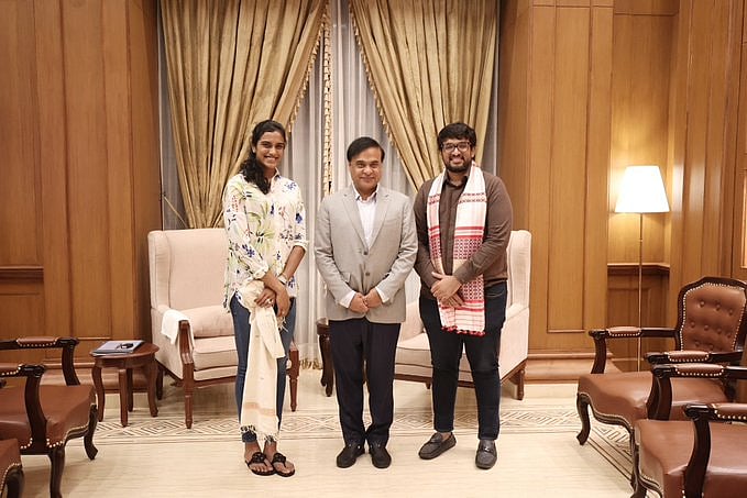 Assam CM Himanta Biswa Sarma Meets Badminton Star PV Sindhu
