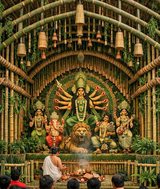 Guwahati: Dhirenpara Durga Puja to go Green with Bamboo Pandal