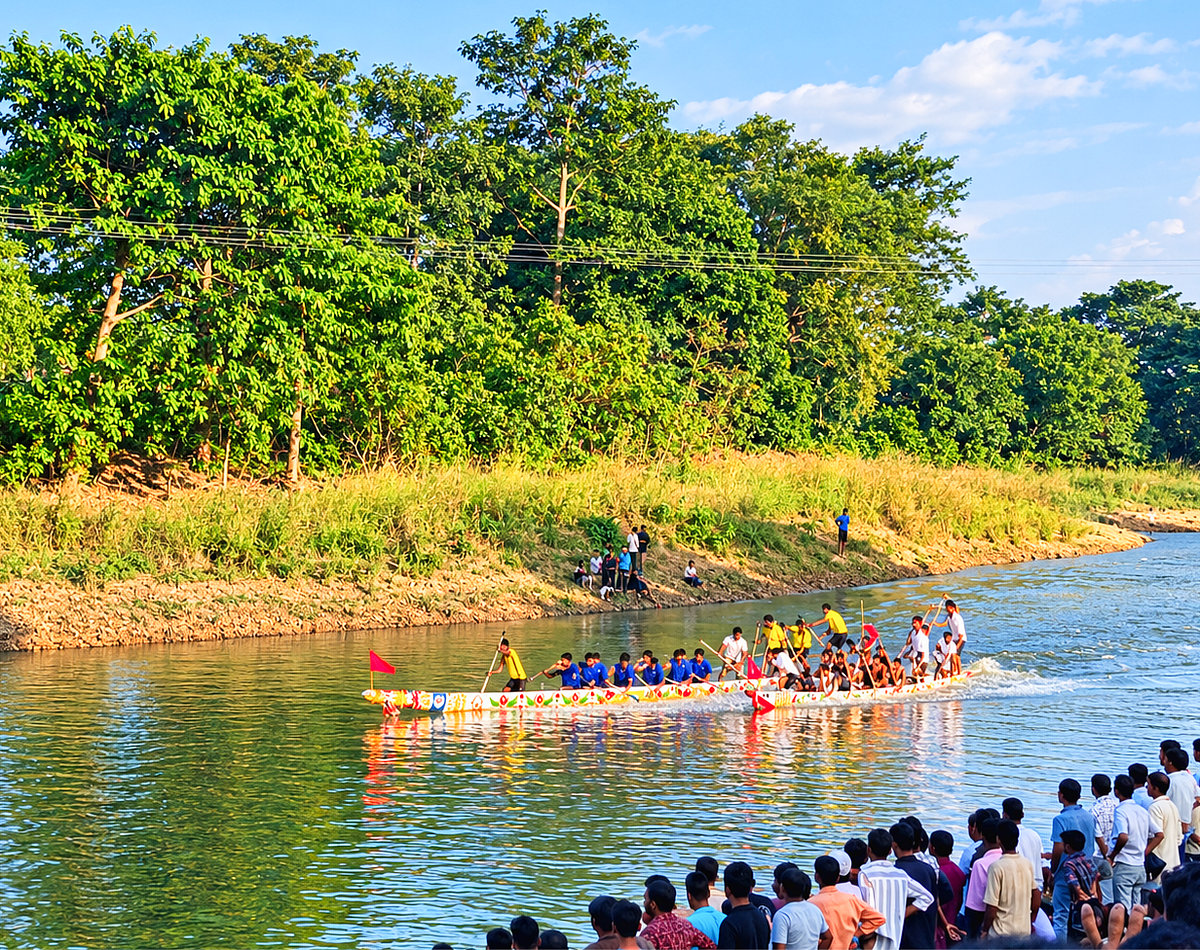Assam: Traditional ‘Nao Khel’ draws crowds on Kulshi River