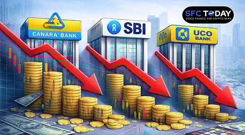 Canara Bank, SBI, UCO Bank Slide Amid Rising Bond Yields