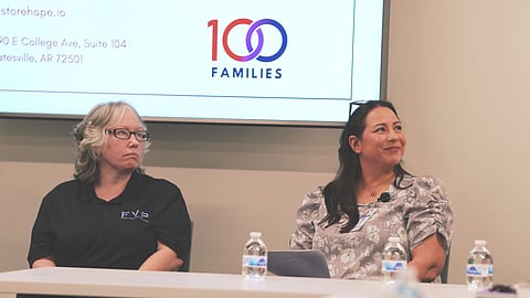 Anita Lewis, Shelter Manager at Safe Haven (left) and Yvonne Cusick, DCFS of Independence County in Arkansas were two of the panelists at the event