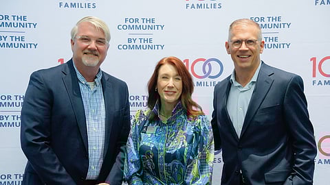 Paul Chapman, Executive Director of Restore Hope; Dr. Terisa Riley, UAFS Chancellor; Ted Dickey, UA Trustee and Restore Hope Board Member