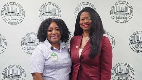 Tomekia Moore, Executive Director, Arkansas Community Action Agencies Association; 
Tiffany Curengton, Store Director, Super 1 Foods