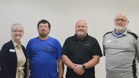 Deborah Coots – Executive Director, Options Pregnancy Resource Center; Robert Powell – 100 Families participant and single father; Josh Jordan – Pastor at Harvest Church (referred to as Harvest Heaven’s Church at the beginning of the transcript); Chip Carroll – Community liaison with Research Solutions and kinship caregiver (grandfather)