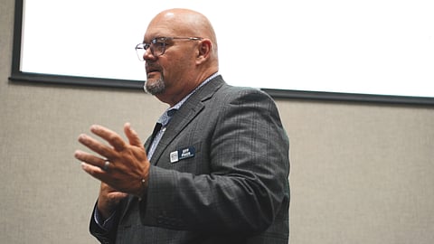 Jeff Piker speaking at the Restore Hope Training Academy