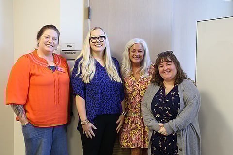 Nicole Walton, Monarch 61; Brittney Walker, Hamilton Center; Shannon Kelleher, CASA; Tristan Morgan, Crisis Intervention Center