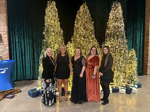 L to R: Pam King, Tiffany Beaudry (Pope and Yell County Coordinator for 100 Families), Latosha Taylor (Pope and Yell County Family Advocate), Nikki Stone (Court Coordinator for Johnson and Franklin Counties), Josie Lechtenberg (Court Coordinator for Pope County)