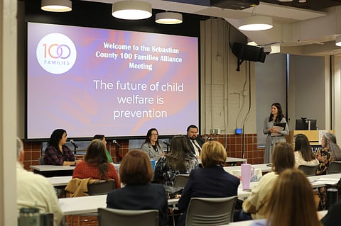 Marie Robinson, Safe Babies; Heather Sanders, Arkansas Family Alliance; Mindy Tuck-Duty, DCFS; Colton Pace, Fort Smith City Prosecutor; and Heather Edwards facilitating.