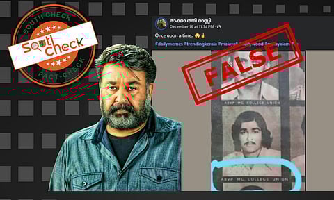  A collage of photos from a college magazine featuring Mohanlal has gone viral with the claim that it shows his affiliation with ABVP.