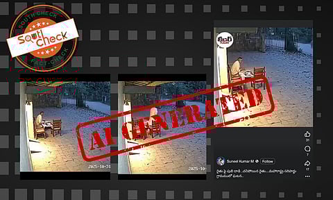 A video claiming to show CCTV footage of a tiger attacking a man at the Brahmapuri Forest Guest House in Chandrapur district is viral on social media.