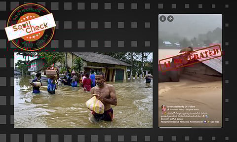 In the wake of the floods in Sri Lanka, some videos are being shared widely on social media, claiming to show an elephant saving a dog.