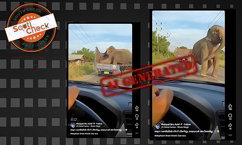 Fact Check:  താഴെ വീഴുന്ന ആനയും നിര്‍ത്താതെ പോകുന്ന ലോറിയും - വീഡിയോ സത്യമോ? 