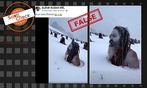 Fact Check: ಅನೇಕ ಸಾಧುಗಳು ಎದೆಯ ಆಳದವರೆಗೆ ಹಿಮದಲ್ಲಿ ನಿಂತು ಓಂ ನಮಃ ಶಿವಾಯ ಮಂತ್ರ ಜಪಿಸುತ್ತಿರುವುದು ನಿಜವೇ?
