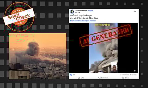 A video claiming to show Dubai airport on fire following Iranian missile strikes is being widely shared on social media.