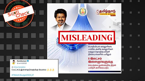 Fact Check: தவெக அரசு தாக்கல் செய்த பட்ஜெட்டில் 5 லட்சம் பேருக்கு நேரடி வேலைவாய்ப்பு என்று கூறப்பட்டுள்ளதா? உண்மை என்ன