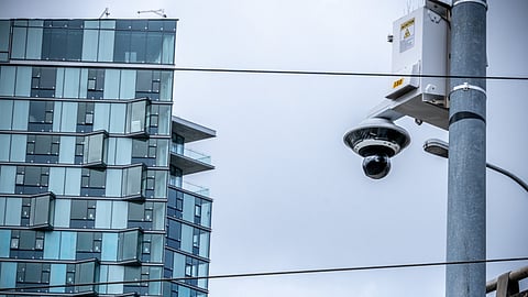 A CCTV camera mounted on a pole overlooks 10th Avenue South in the CID.