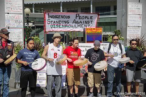 Native Americans Gather in Seattle to Protest Disenrollment of Nooksack Tribal Members