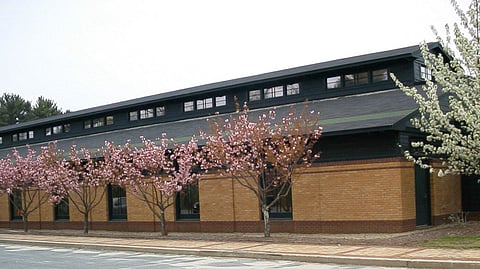 exterior of Hanson Public Library in Hanson MA 