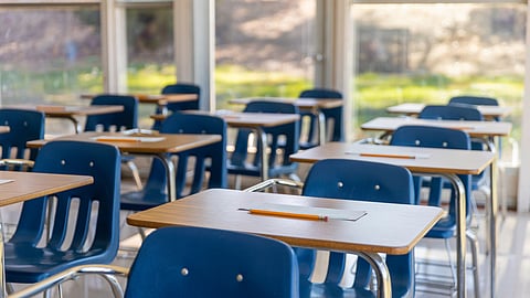 empty classroom desks