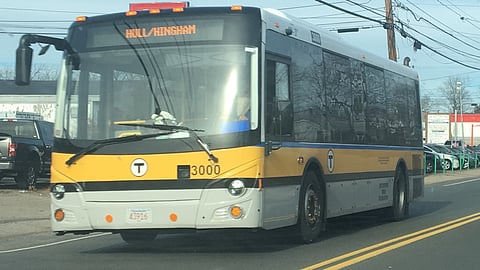 MBTA bus- Cohasset Select Board meeting discussing approval of a fixed MBTA bus stop on Route 714 near the Hull border.