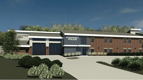A rendering of the proposed police station.