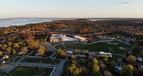 An aerial shot of Duxbury