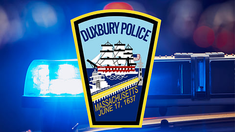 Duxbury Police Patch and Blue Police Lights 