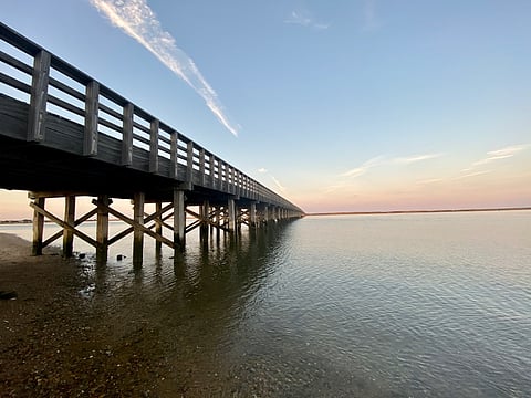 wooden bridge by the ocean