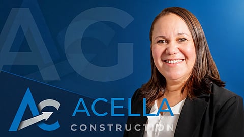 acella corporation logo with an image of their CEO Helen de Novaes, a white woman with brown hair and light skin. 