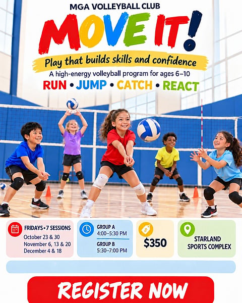 promo poster for volleyball program at starland