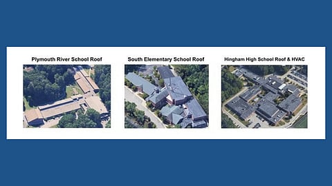 Trio of photos of proposed school building updates in Hingham, MA