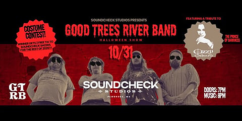 promo poster for good trees river band at soundcheck studio 