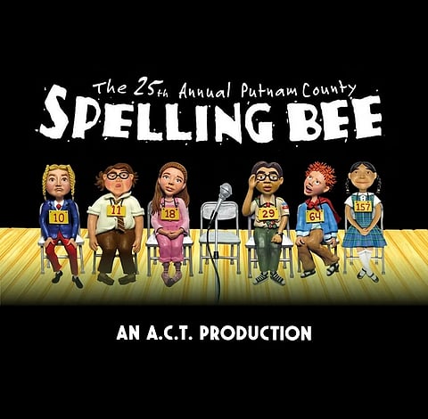 Cartoon sketch of Putnam County Spelling Bee musical 