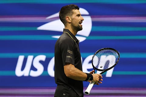 Novak Djokovic in action in the 2025 US Open | Image Credits: Newspix/Imago