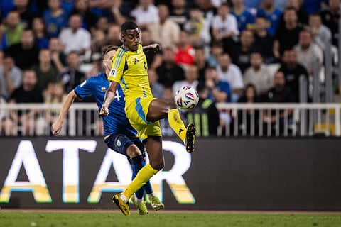 Alexander Isak in action for Sweden against Kosovo