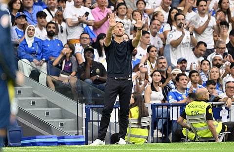 Xabi Alonso at his animated best on the touchline