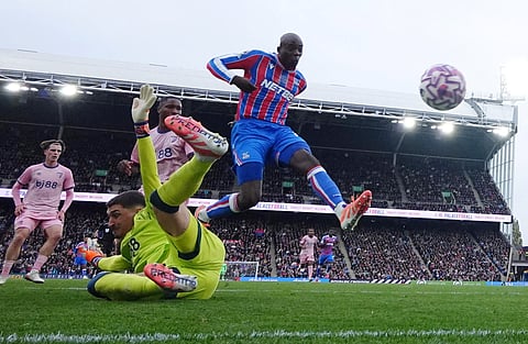 Jean-Philippe Mateta scores his first goal for Crystal Palace against Bournemouth in the Premier League