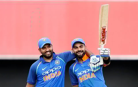 Rohit Sharma and Virat Kohli in action for Indian Cricket Team