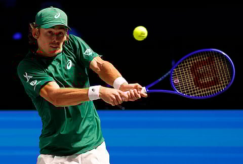 Alex de Minaur in action in the 2025 Vienna Open