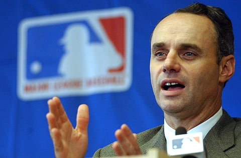 Rob Manfred addressed the media ahead of Game Two of the World Series