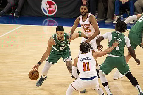 Boston Celtics players in action