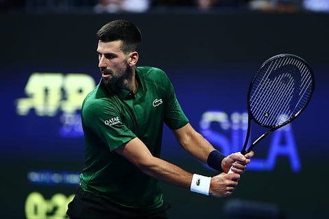 Novak Djokovic in action