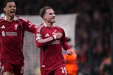Alexis Mac Allister celebrates his goal against Real Madrid