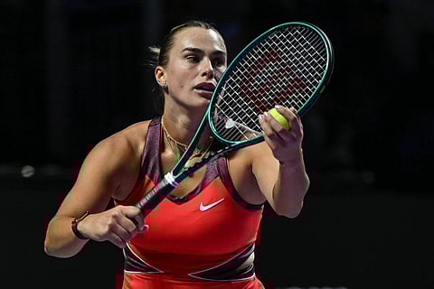 Aryna Sabalenka in action 