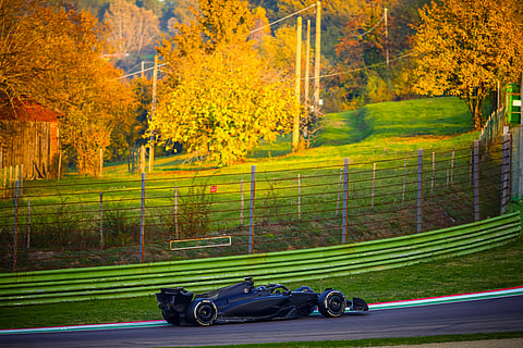 Sergio Perez pressing the accelerator